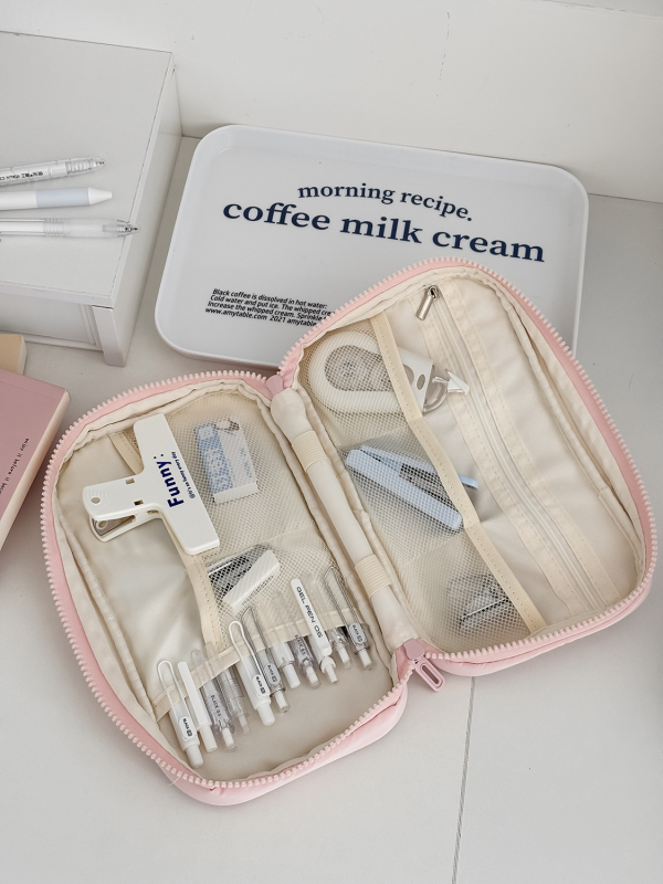 Pieštukų dėklas ir kabelių organizatorius - PU medžiaga, atsparus vandeniui, itin lengvas, didelė talpa, poliesterio įdaila