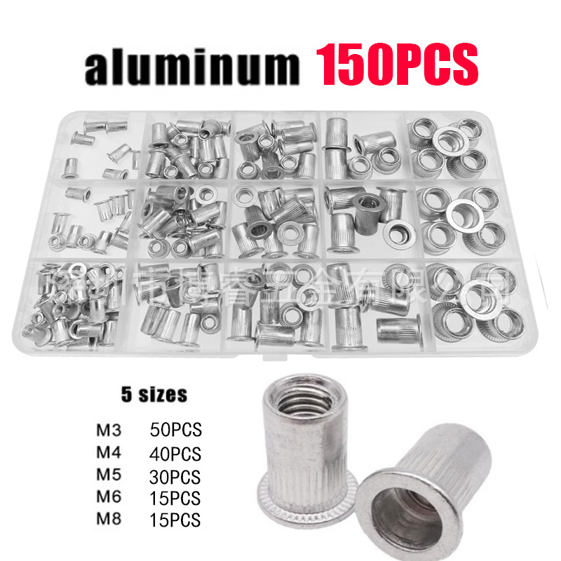 Алуминиев rivet nut, плоска глава, клас B, стандарт