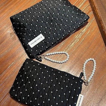 Polka Dot козметична чанта - PU материал, подплата от платно, за пътуване