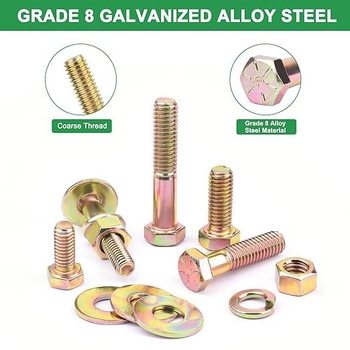 Σετ 566 τεμαχίων με εξωτερικούς εξάγωνους βίδες, φλάντζες, παξιμάδια και βίδες από κράμα χάλυβα; Εφαρμογές: μηχανολογία, έπιπλα, επισκευές αυτοκινήτων και μοτοσικλετών και DIY; Πρότυπο: βρετανο-αμερικανικό; Κλάση 8; Μάρκα: Καμία