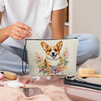 Make-up torbica s motivom psa, za putovanja, ultralagana i proširiva, materijal: poliester, podstava: poliester