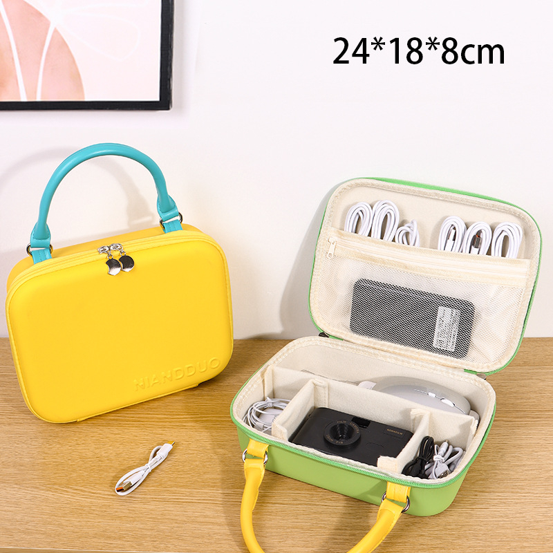 Kocka alakú EVA digitális tároló táska – sokoldalú utazásokhoz, kozmetikumok és asztali kiegészítők tárolására (kocka forma, EVA anyag, sokfunkciós)