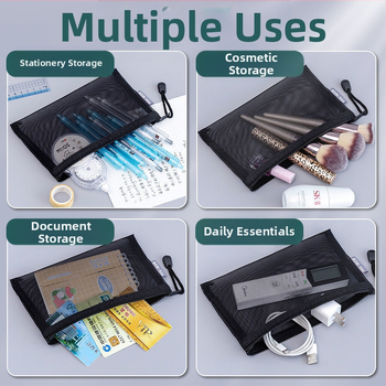 Μινιμαλιστικό νεσεσέρ μολυβιών από δίχτυ, διαφανές, με μεγάλη χωρητικότητα, πολυεστέρας, κορεάτικου στυλ, προσαρμογή: λογότυπο, κείμενο, μοτίβο