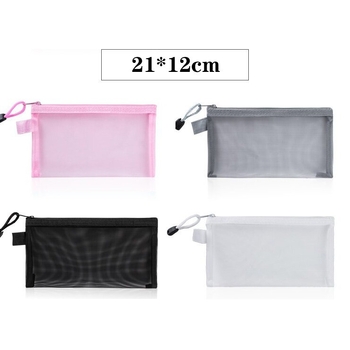 Μινιμαλιστικό νεσεσέρ μολυβιών από δίχτυ, διαφανές, με μεγάλη χωρητικότητα, πολυεστέρας, κορεάτικου στυλ, προσαρμογή: λογότυπο, κείμενο, μοτίβο