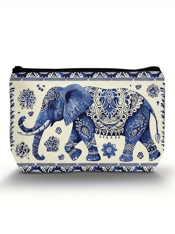 Козметична чанта за грим с животински принт, полиестер, ултра лека, урбан стил, без подплата по подразбиране (персонализирана)