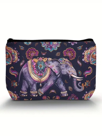 Козметична чанта за грим с животински принт, полиестер, ултра лека, урбан стил, без подплата по подразбиране (персонализирана)