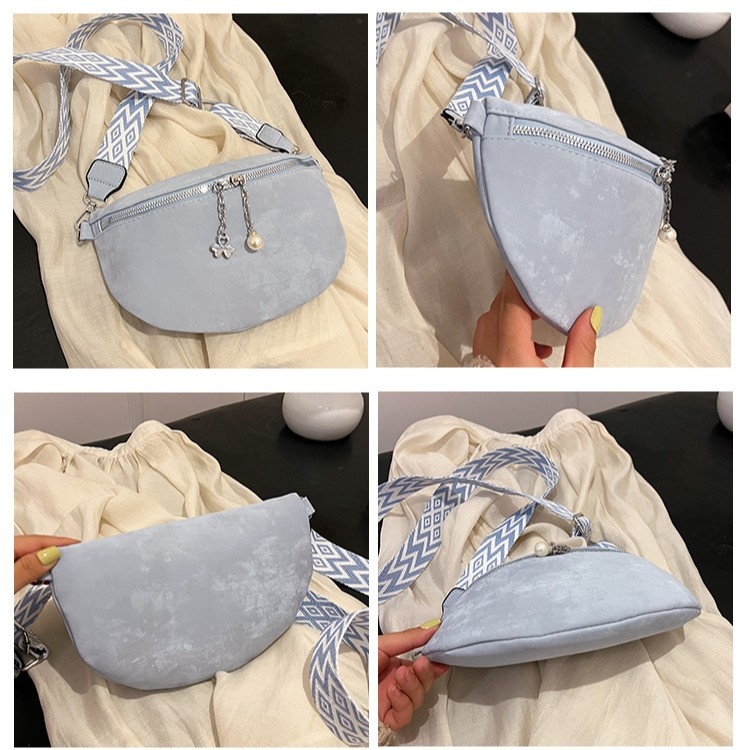 Női crossbody táska – PU anyag, poliészter bélés, cipzáras zárás, belső telefontok, 2025 tavasz