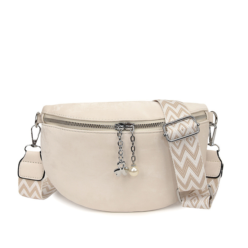 Női crossbody táska – PU anyag, poliészter bélés, cipzáras zárás, belső telefontok, 2025 tavasz