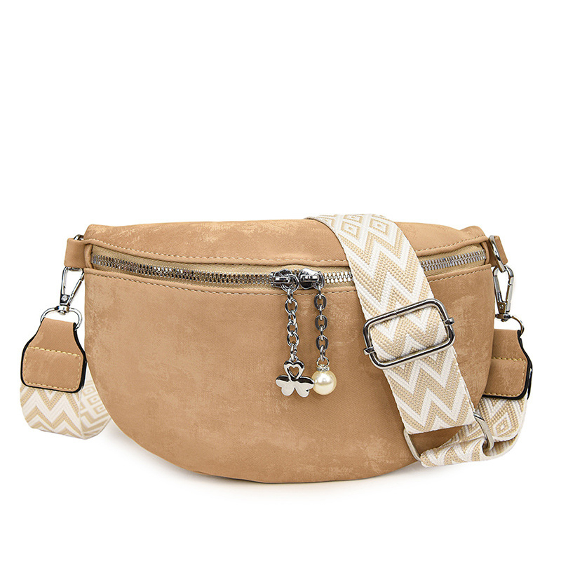 Női crossbody táska – PU anyag, poliészter bélés, cipzáras zárás, belső telefontok, 2025 tavasz