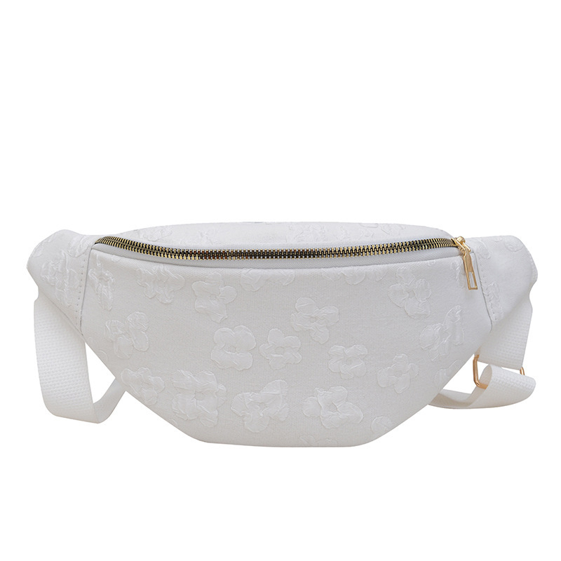 Кръстосана чанта с флорална бродерия, нейлон, цип, вътрешен джоб за мобилен телефон, мека конструкция