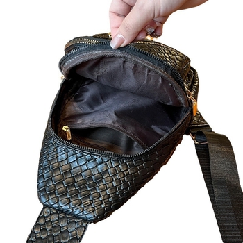 Τσάντα ώμου από PU δέρμα, μαλακή υφή, κλείσιμο με φερμουάρ, εσωτερική τσέπη, αστικός μινιμαλισμός