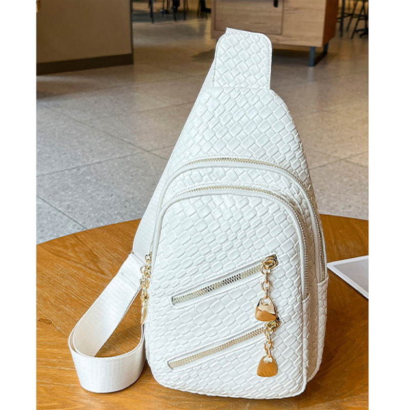 Torba preko ramena od PU kože, mekana tekstura, zatvaranje na zip, unutarnja džep, gradski minimalistički stil