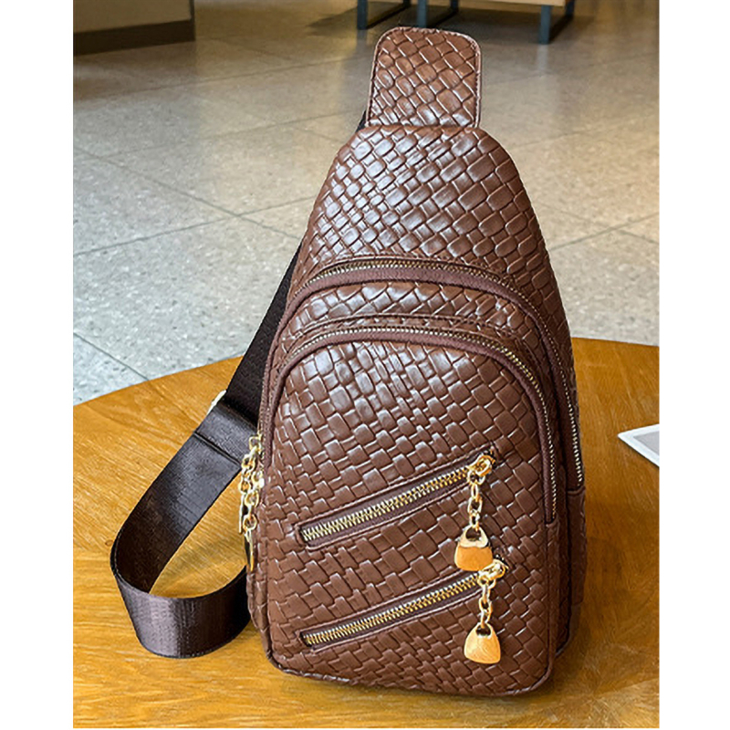 Torba preko ramena od PU kože, mekana tekstura, zatvaranje na zip, unutarnja džep, gradski minimalistički stil