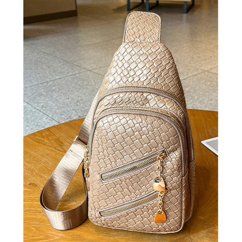 Torba preko ramena od PU kože, mekana tekstura, zatvaranje na zip, unutarnja džep, gradski minimalistički stil