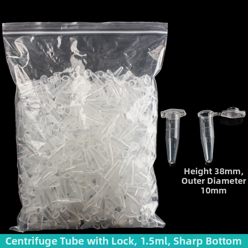 Sentrifūginis vamzdelis su integruotu dangteliu, atsparus sprogimams, su užrakto sagtimi, konusinio dugno su graduacijomis, pakuotė 500 vnt