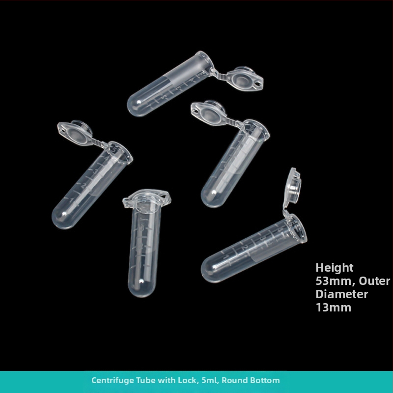 Sentrifūginis vamzdelis su integruotu dangteliu, atsparus sprogimams, su užrakto sagtimi, konusinio dugno su graduacijomis, pakuotė 500 vnt