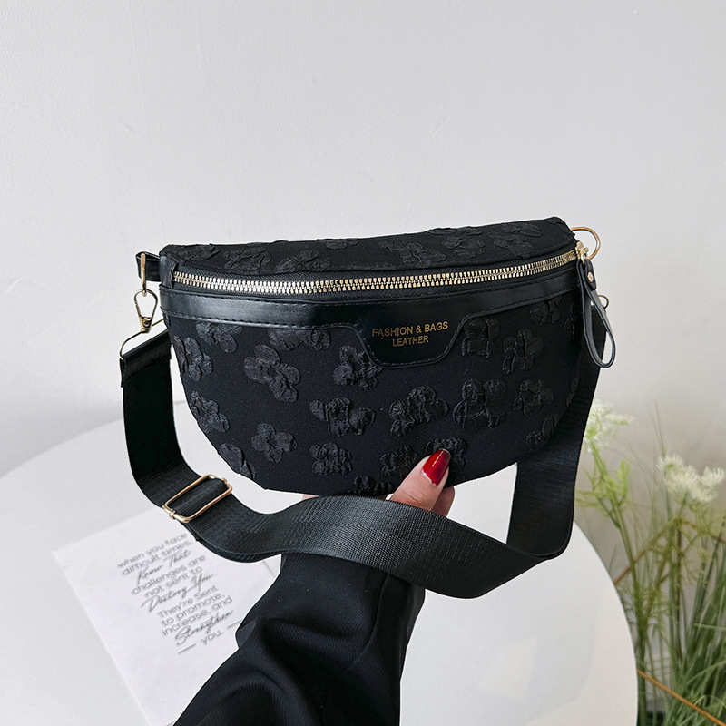 PU torbica za pojas u street fashion stilu, zatvarač, pretinac za mobitel i unutarnji patch pretinac, proljeće 2024