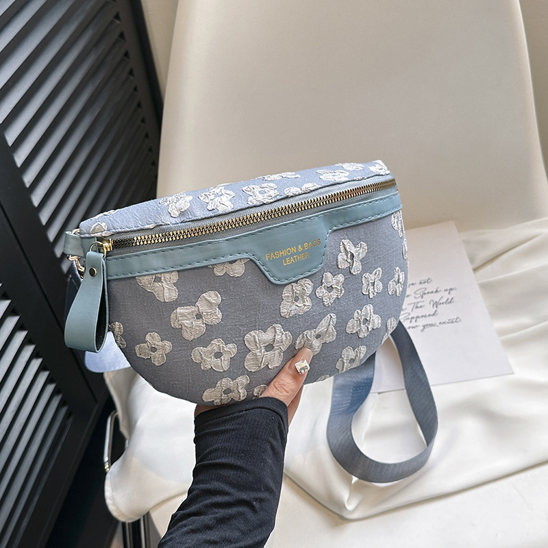 PU torbica za pojas u street fashion stilu, zatvarač, pretinac za mobitel i unutarnji patch pretinac, proljeće 2024