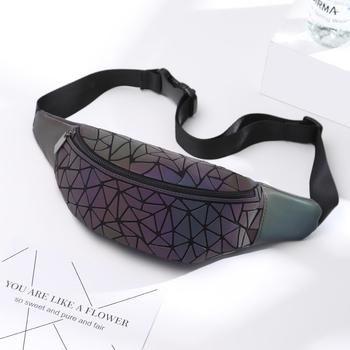 Sportska pojas torba PU materijala, geometrijski uzorak, unisex, pretinac za pohranu, za aktivnosti na otvorenom