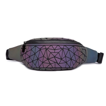 Sportska pojas torba PU materijala, geometrijski uzorak, unisex, pretinac za pohranu, za aktivnosti na otvorenom