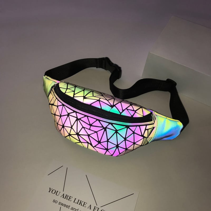 Sportska pojas torba PU materijala, geometrijski uzorak, unisex, pretinac za pohranu, za aktivnosti na otvorenom