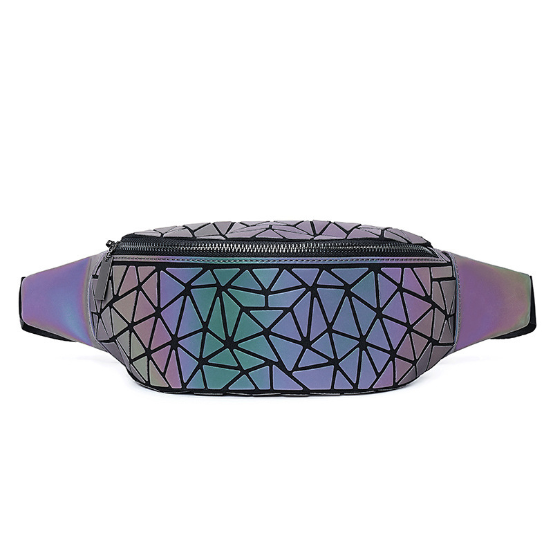 Sportska pojas torba PU materijala, geometrijski uzorak, unisex, pretinac za pohranu, za aktivnosti na otvorenom