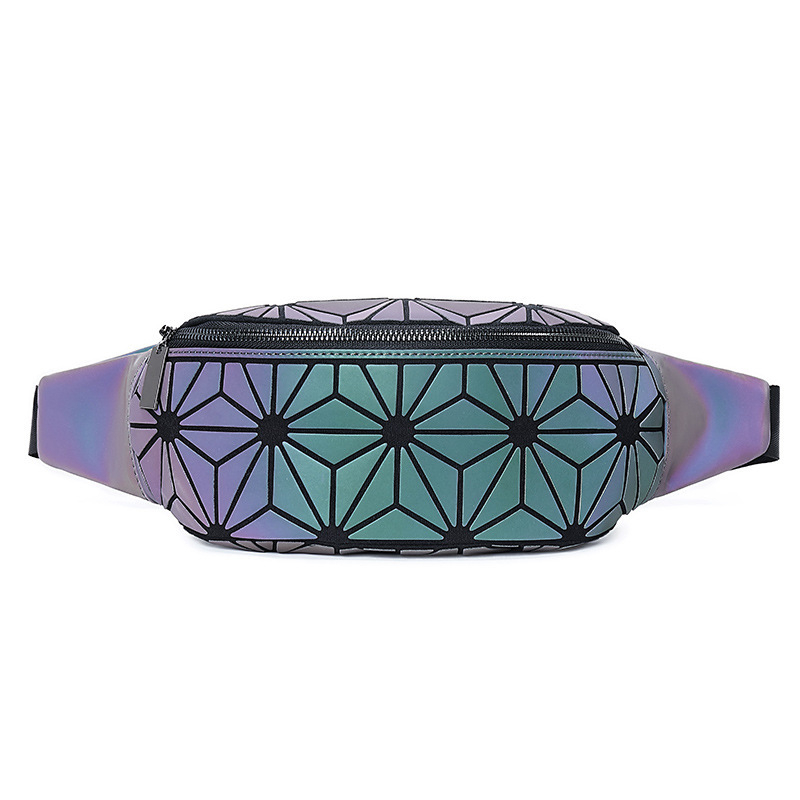Sportska pojas torba PU materijala, geometrijski uzorak, unisex, pretinac za pohranu, za aktivnosti na otvorenom