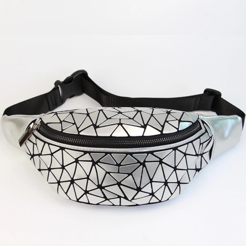 Sportska pojas torba PU materijala, geometrijski uzorak, unisex, pretinac za pohranu, za aktivnosti na otvorenom