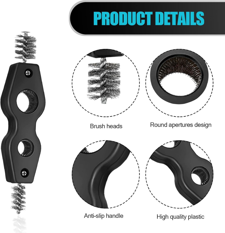 Autó 4‑in‑1 kábel ecset, dupla fejű akkumulátor terminál tisztító és rozsdát eltávolító eszköz