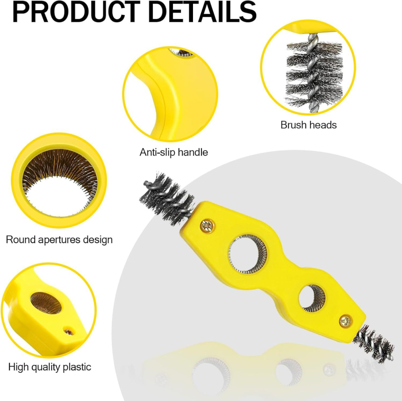 Autó 4‑in‑1 kábel ecset, dupla fejű akkumulátor terminál tisztító és rozsdát eltávolító eszköz