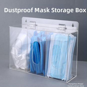 Κουτί αποθήκευσης μιας χρήσης γαντιών – τοποθετείται στον τοίχο, χωρίς τρύπες, διαφανής ακρυλικός σχεδιασμός, προστασία από σκόνη, μαγνητικός οργανωτής για μάσκες και καπέλα (Τοίχος-τοποθέτηση, Χωρίς τρύπες, Διαφανής ακρυλικός σχεδιασμός, Προστασία από σκό