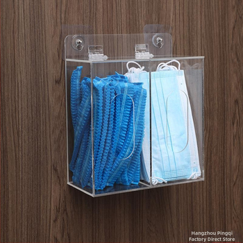 Κουτί αποθήκευσης μιας χρήσης γαντιών – τοποθετείται στον τοίχο, χωρίς τρύπες, διαφανής ακρυλικός σχεδιασμός, προστασία από σκόνη, μαγνητικός οργανωτής για μάσκες και καπέλα (Τοίχος-τοποθέτηση, Χωρίς τρύπες, Διαφανής ακρυλικός σχεδιασμός, Προστασία από σκό
