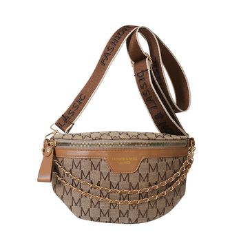 Τσάντα crossbody από PU δέρμα, σε στυλ Saddle Bag, μορφή dumpling, με φερμουάρ και επένδυση πολυεστέρα