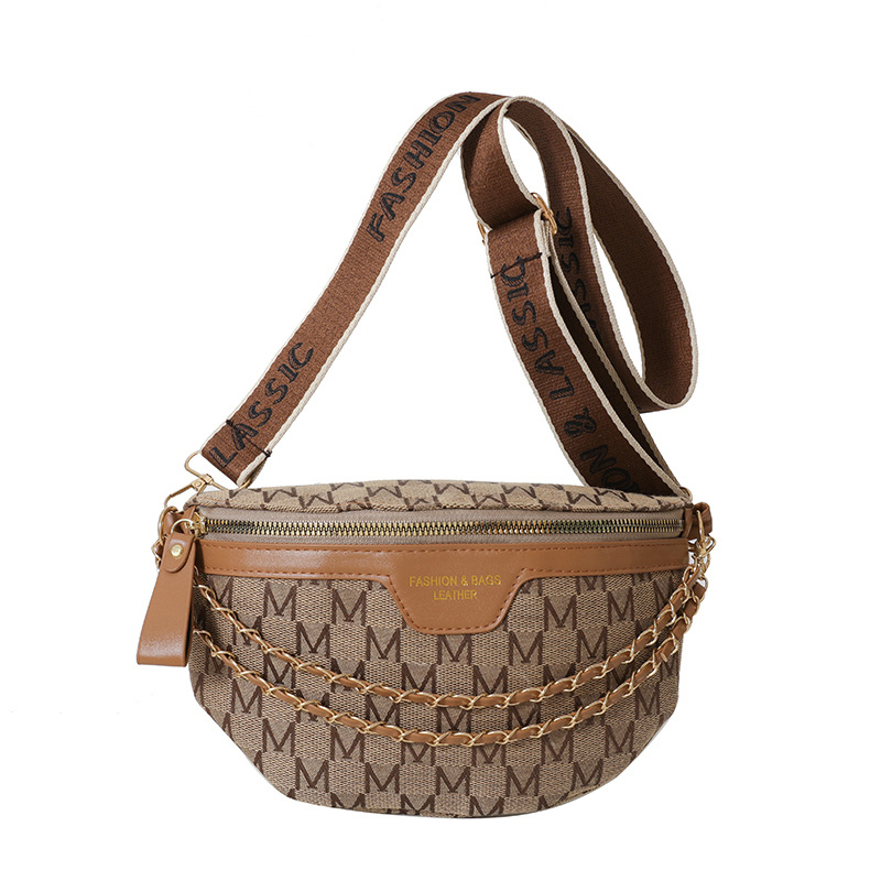 Τσάντα crossbody από PU δέρμα, σε στυλ Saddle Bag, μορφή dumpling, με φερμουάρ και επένδυση πολυεστέρα