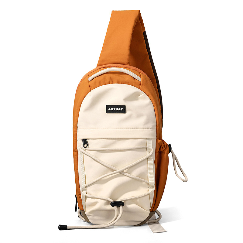 Nylon Crossbody torba s poklopcem, zatvaranje na zip, unutarnji džep na zip i podjela, mladi kampus stil