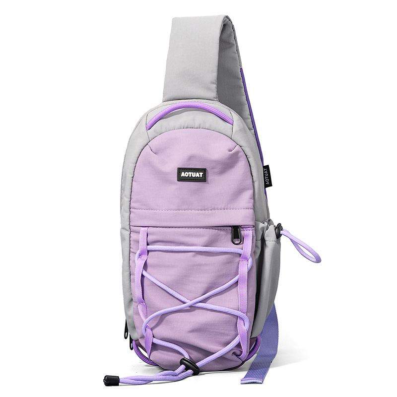 Nylon Crossbody torba s poklopcem, zatvaranje na zip, unutarnji džep na zip i podjela, mladi kampus stil