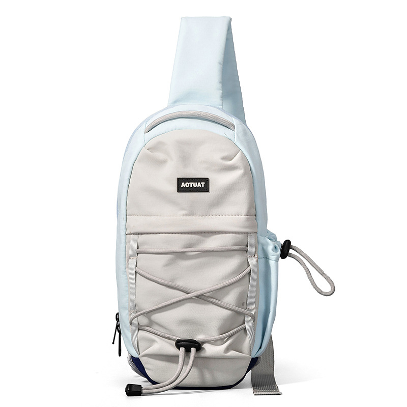 Nylon Crossbody torba s poklopcem, zatvaranje na zip, unutarnji džep na zip i podjela, mladi kampus stil