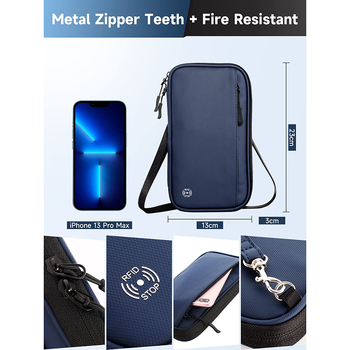 Θήκη διαβατηρίου και εγγράφων, 1 πτυχή πορτοφόλι, υλικό 900D φιλμ, επένδυση από πολυεστέρα 150D, στυλ επιχειρηματικής μετακίνησης