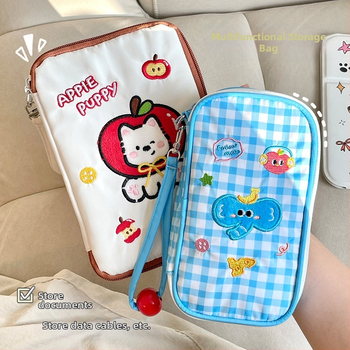 Τσάντα οργάνωσης καλωδίων δεδομένων, φορητή πολυεπίπεδη οργάνωση ταξιδιού για καλώδια, USB μνήμες και ακουστικά, πολυεστερική τσάντα σε στυλ χερούλι, πολυλειτουργικός οργανωτής