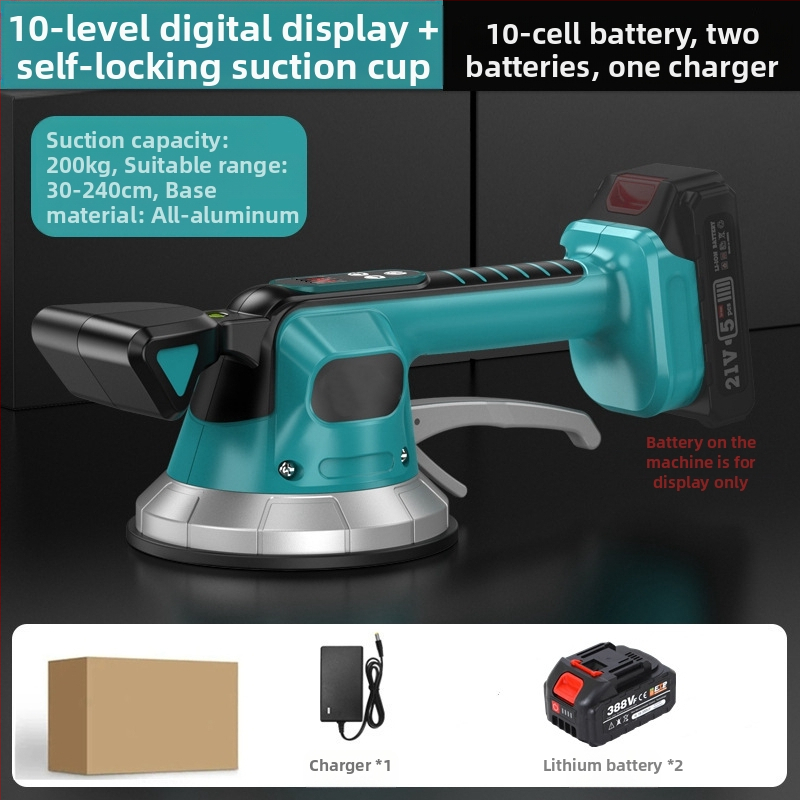 Електрическа машина за полагане на плочки с високо всмукване, цифров дисплей, голяма вакуумна чашка, регулируема скорост, презареждаща се литиева батерия