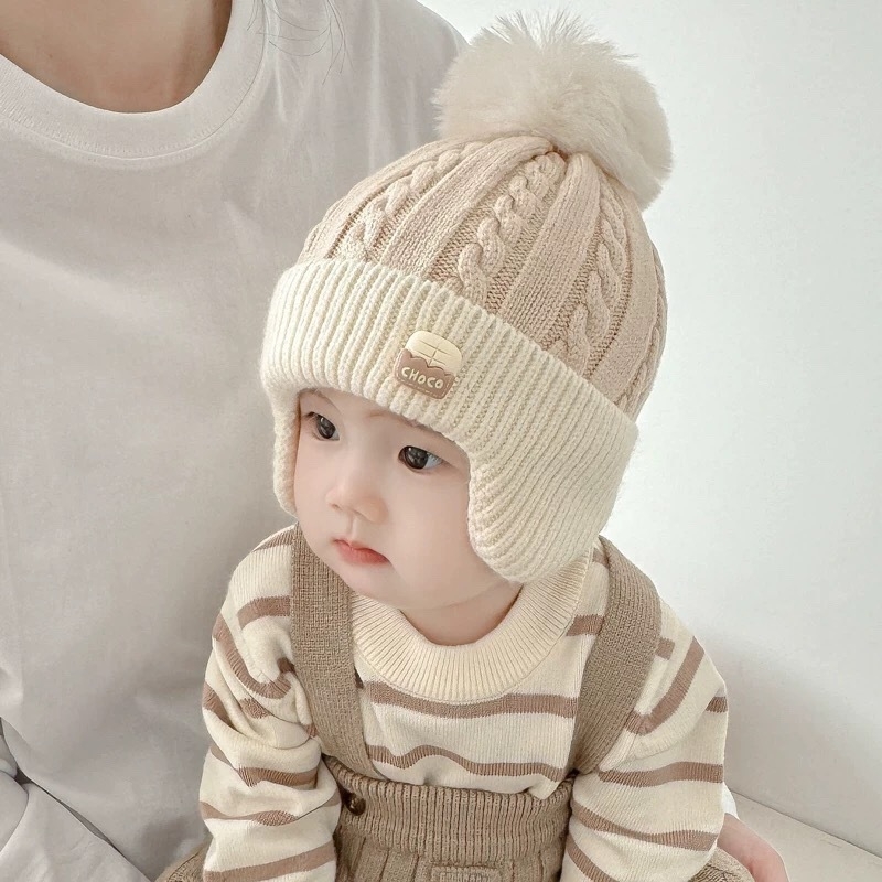 Šešir za zaštitu ušiju za bebe, pamuk, kupolast vrh, bez rubnika, topao, za 1–2 godine