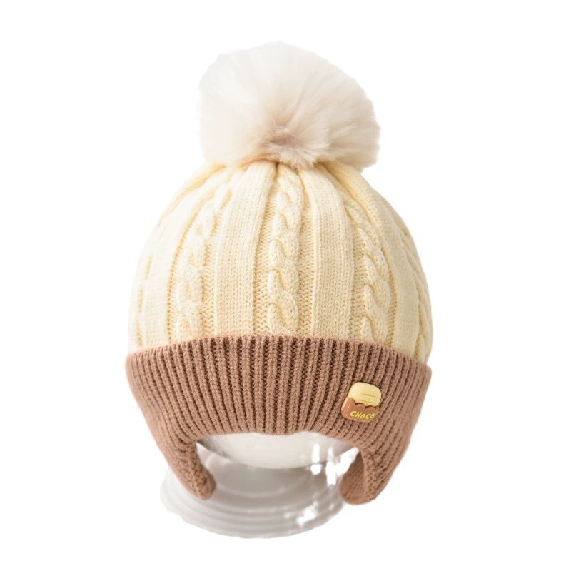 Šešir za zaštitu ušiju za bebe, pamuk, kupolast vrh, bez rubnika, topao, za 1–2 godine