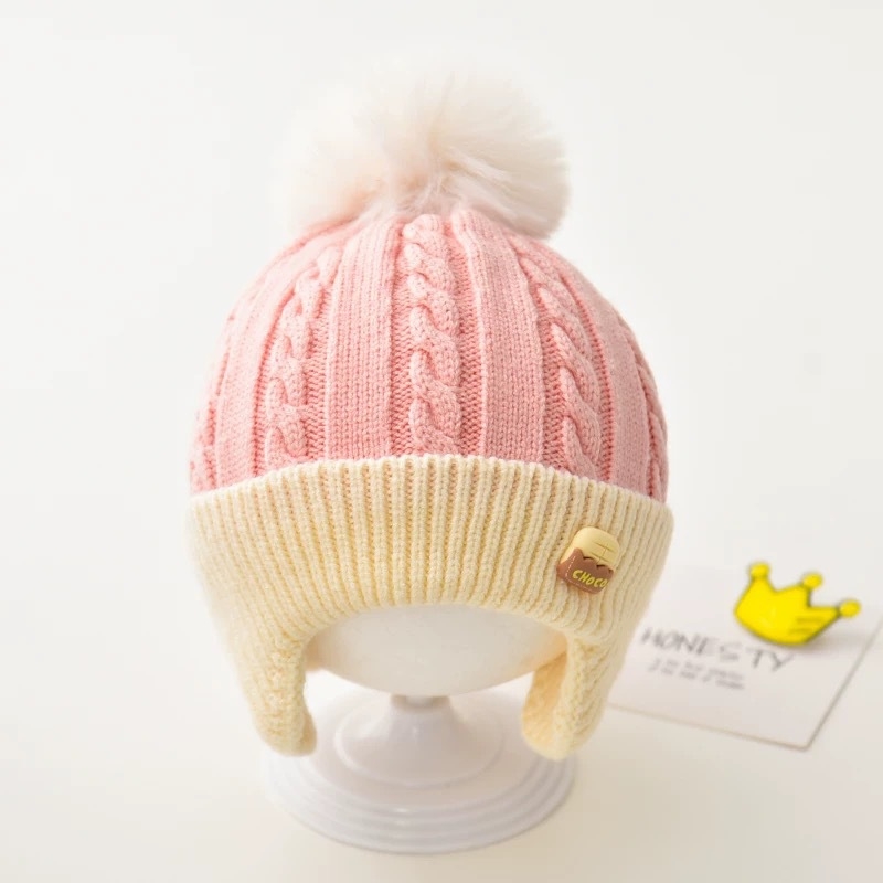 Šešir za zaštitu ušiju za bebe, pamuk, kupolast vrh, bez rubnika, topao, za 1–2 godine