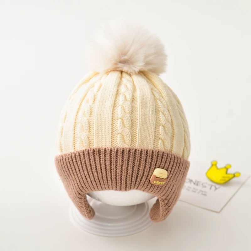 Šešir za zaštitu ušiju za bebe, pamuk, kupolast vrh, bez rubnika, topao, za 1–2 godine