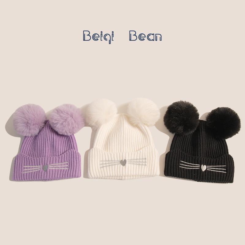 Pliusinė vaikiška kepurė su kupoline viršuje, šilta ir vėja atspari, iš medvilnės, tie-dye dizainas, tinka 2–10 metų