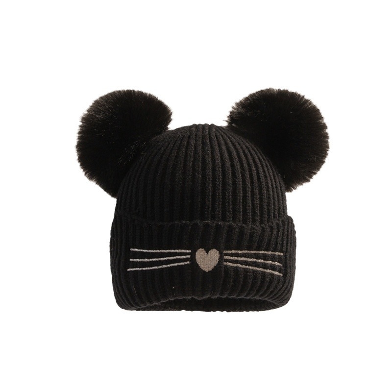 Pliusinė vaikiška kepurė su kupoline viršuje, šilta ir vėja atspari, iš medvilnės, tie-dye dizainas, tinka 2–10 metų