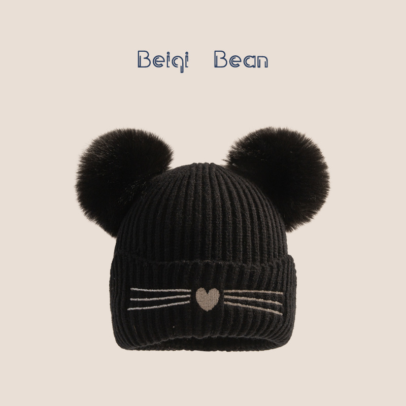 Pliusinė vaikiška kepurė su kupoline viršuje, šilta ir vėja atspari, iš medvilnės, tie-dye dizainas, tinka 2–10 metų