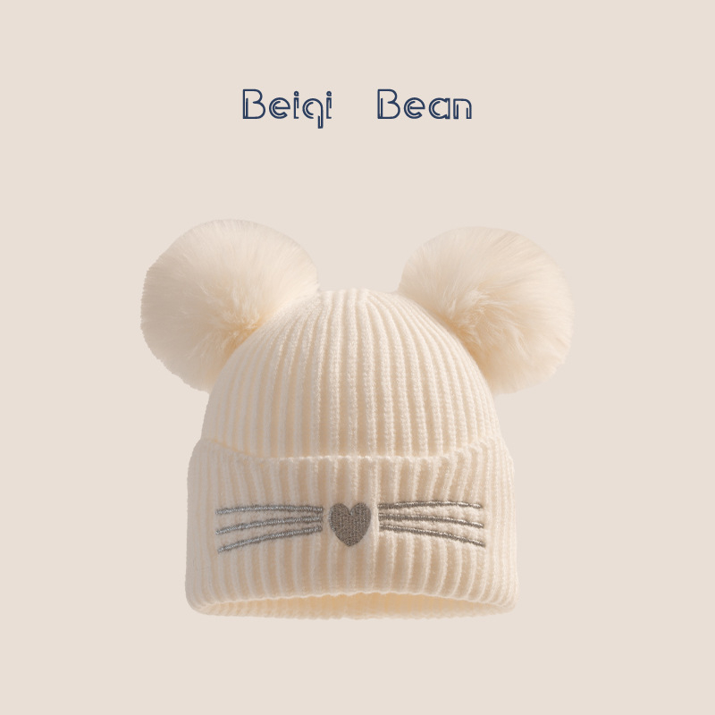 Pliusinė vaikiška kepurė su kupoline viršuje, šilta ir vėja atspari, iš medvilnės, tie-dye dizainas, tinka 2–10 metų