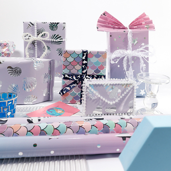 Алуминирана хартия за опаковане на подаръци в ролка, подаръчна опаковка, частна марка допустима, марка Cultural Herbal Packaging