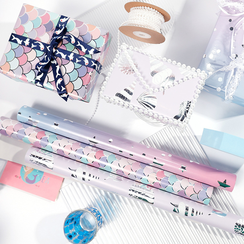 Алуминирана хартия за опаковане на подаръци в ролка, подаръчна опаковка, частна марка допустима, марка Cultural Herbal Packaging